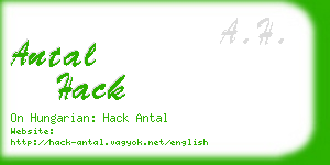 antal hack business card